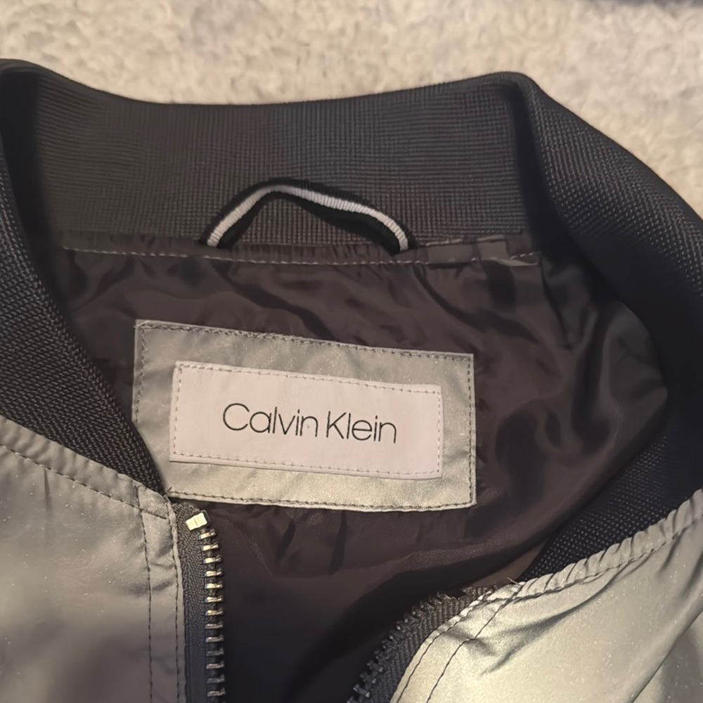 Calvin Klein Two-Tone Bomber Jacket - Picture 2 of 4